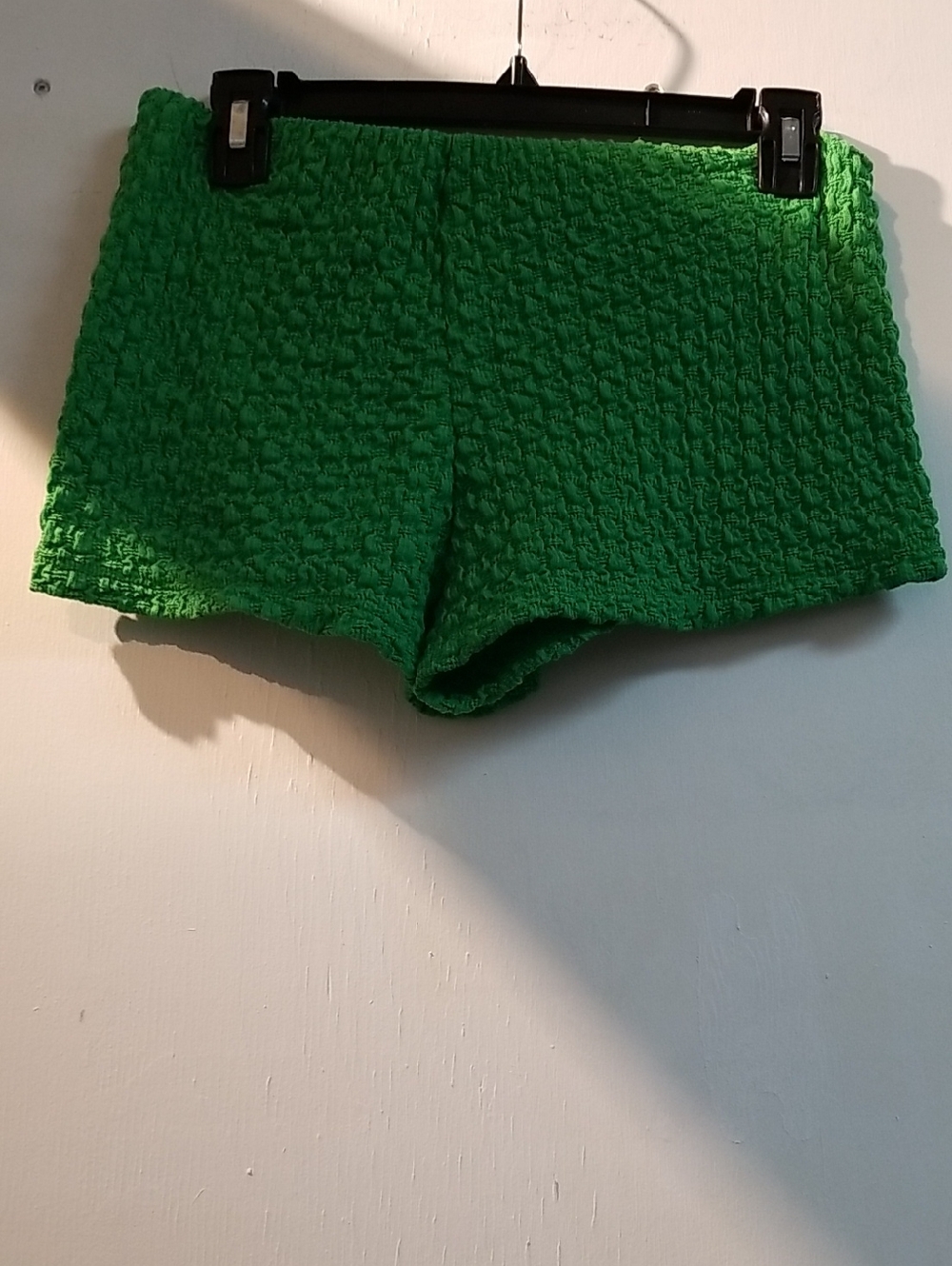 Zara Bright Green Textured Bike Shorts